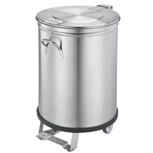 Round Stainless Steel Carbage Bin Curved Corner-fit
