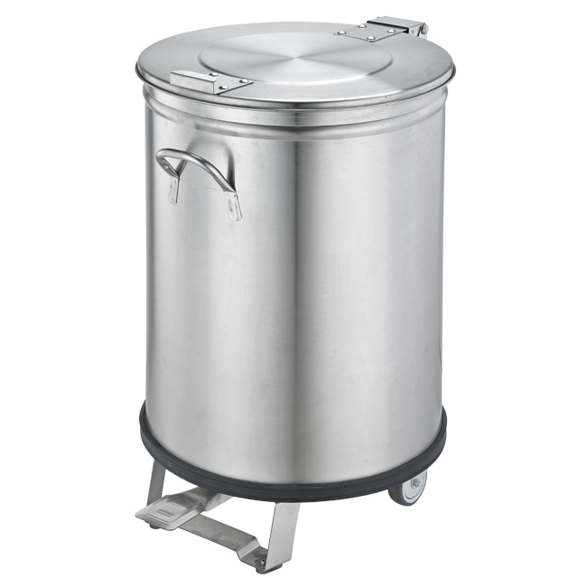 Round Stainless Steel Carbage Bin Curved Corner-fit