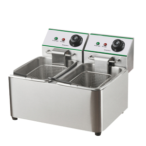 Commercial 4L Dual Basket Stainless Steel Deep Fryer