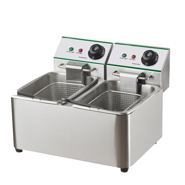 Commercial 4L Dual Basket Stainless Steel Deep Fryer