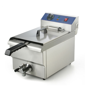 Commercial 8L Single Pot Stainless Steel Deep Fryer with Drain Tap