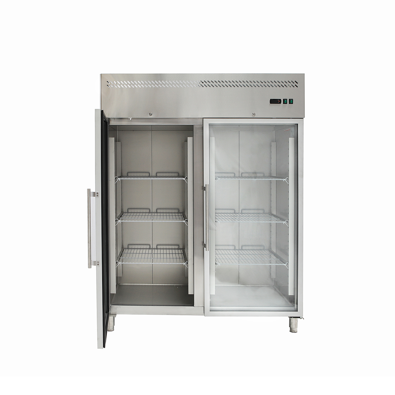 Double Glass Door Upright Freezer with CE Certificate
