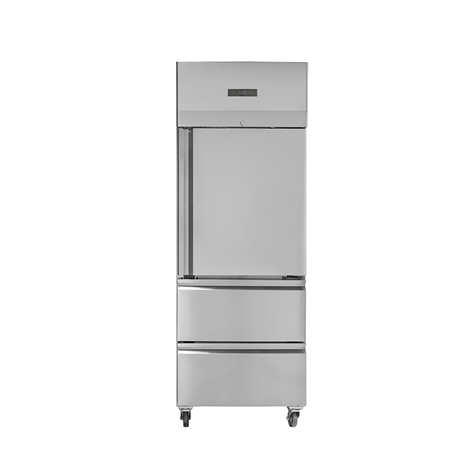 European 550L Upright Cabinet with Integrated Stamped Liner