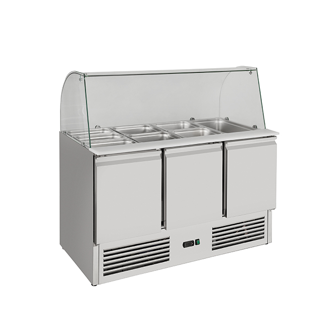 Commercial Prep Table Countertop 2 Solid Door Salad Refrigerator
