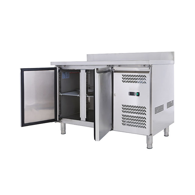 Worktable top SS commercial GN counter chiller with backsplash