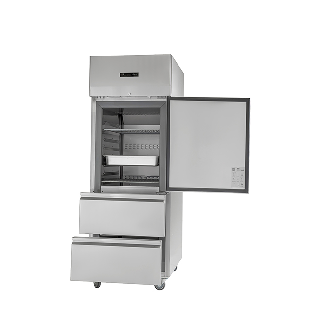 European 550L Upright Cabinet with Integrated Stamped Liner