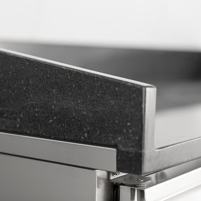 Commercial Pizza Prep Table Refrigerated Black Granite Top
