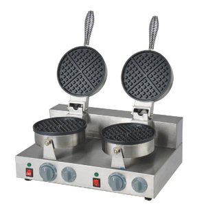 Dual-Plated Professional Waffle Maker Simultaneous Cooking