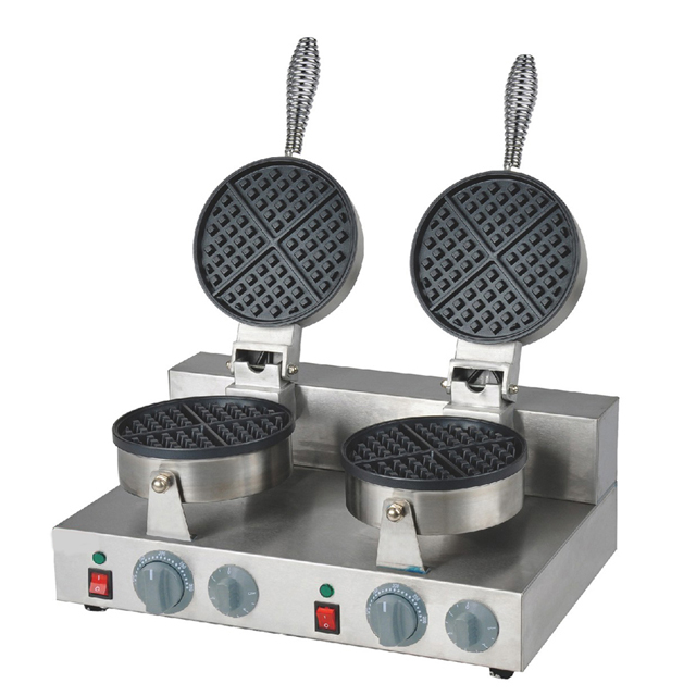 Dual-Plated Professional Waffle Maker Simultaneous Cooking