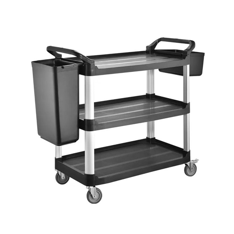 3 Layers Plastic Utility Carts with Wheels for Restaurant