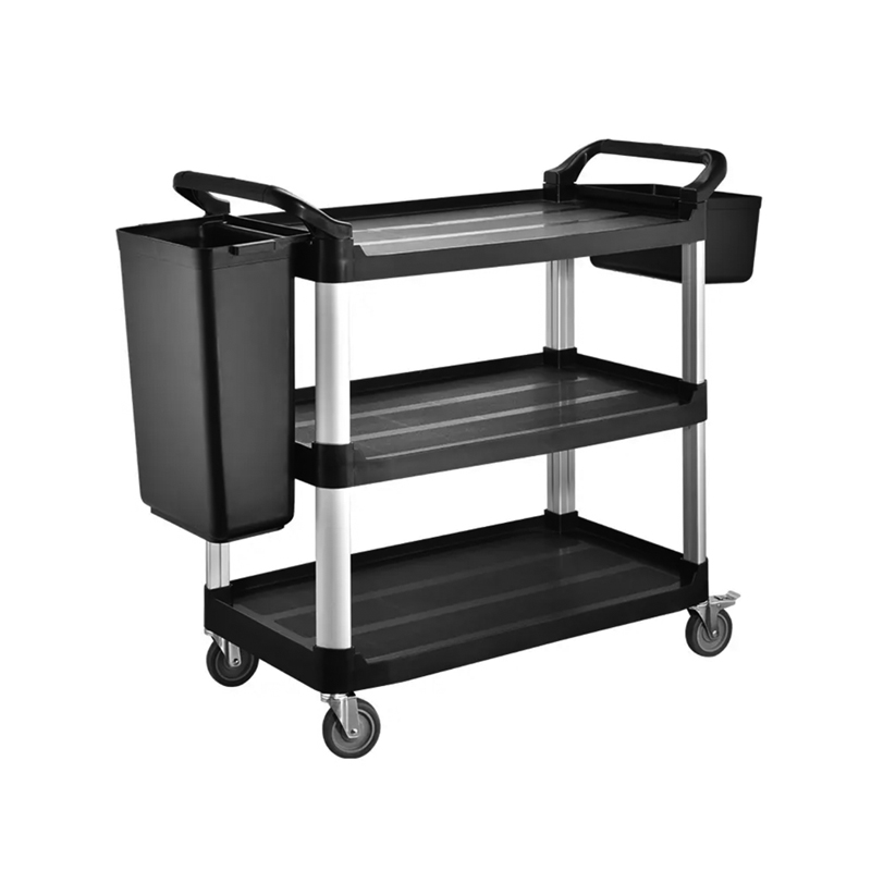 3 Layers Plastic Utility Carts with Wheels for Restaurant