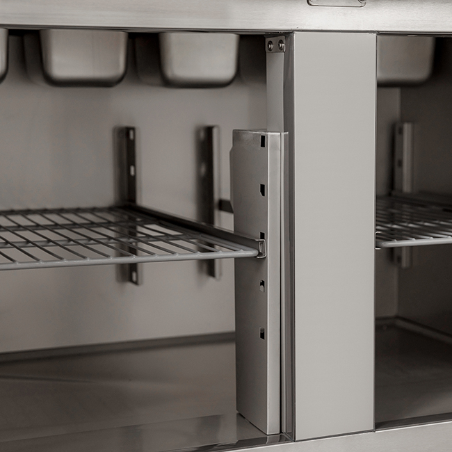 Commercial Saladette with Solid Door And Granite Counter Top