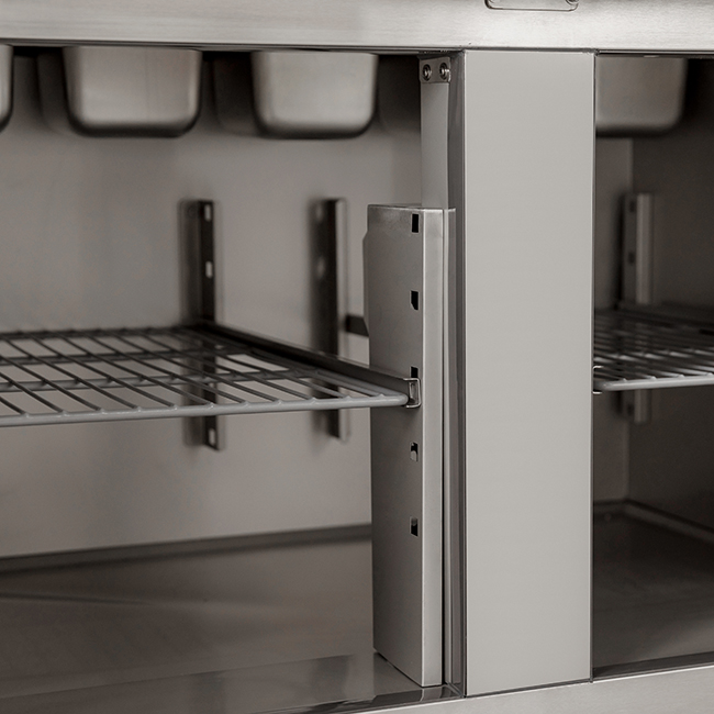 Commercial Saladette with Solid Door And Granite Counter Top