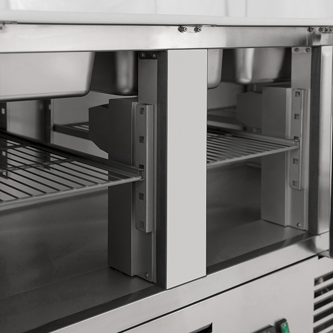 Commercial Prep Table Countertop 2 Solid Door Salad Refrigerator