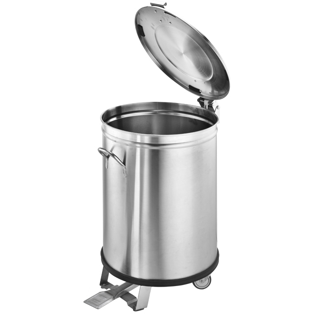 Round Stainless Steel Carbage Bin Curved Corner-fit