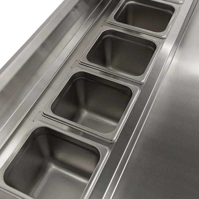  Stainless Steel PS-200 Refrigerated Saladette Counter-240L Capacity