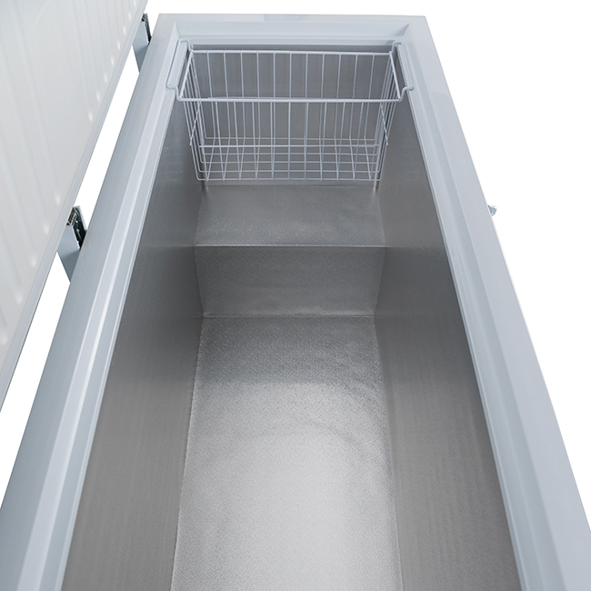 Compact Deep Chest Freezer with Removable Basket White