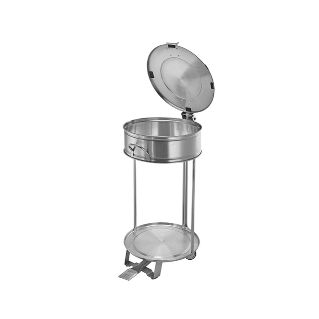 Stainless Steel Commercial Pedal Bin with Stand and Wheels