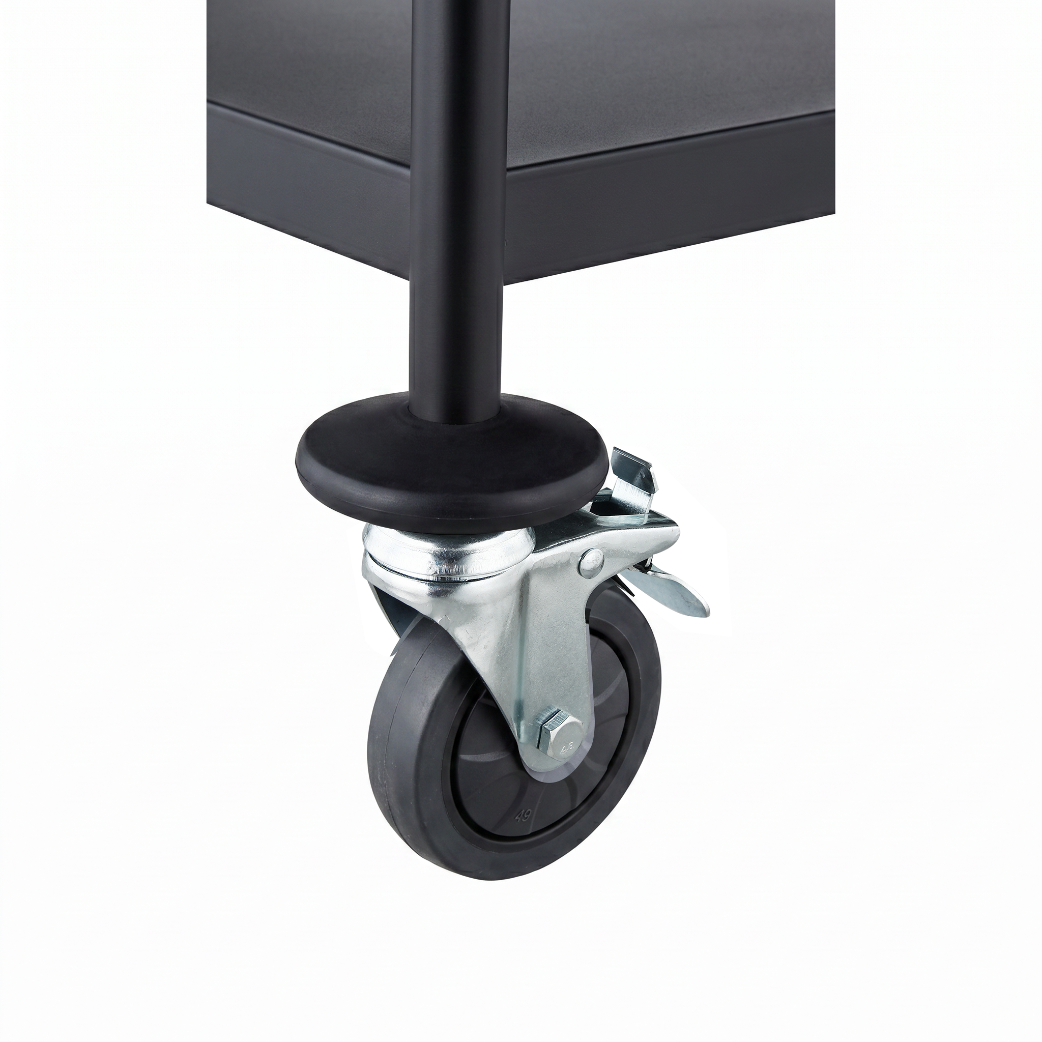 Black 3-Tier Stainless Steel Utility Cart Serving Trolley