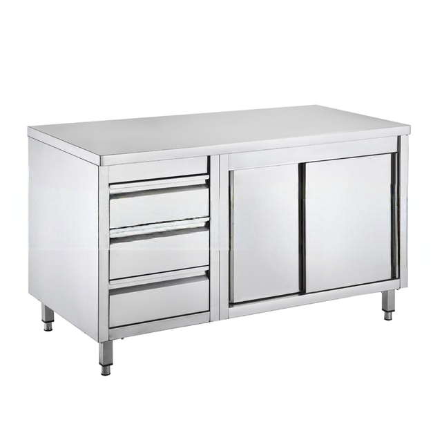 Commercial Stainless Steel Work Cabinet with Drawers for Kitchen Using