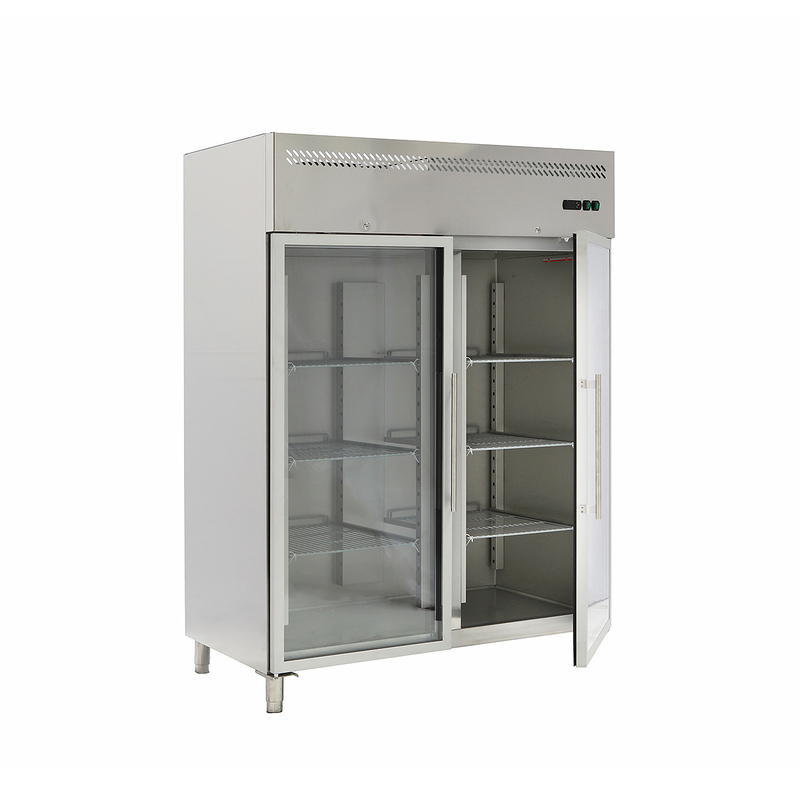 Double Glass Door Upright Freezer with CE Certificate