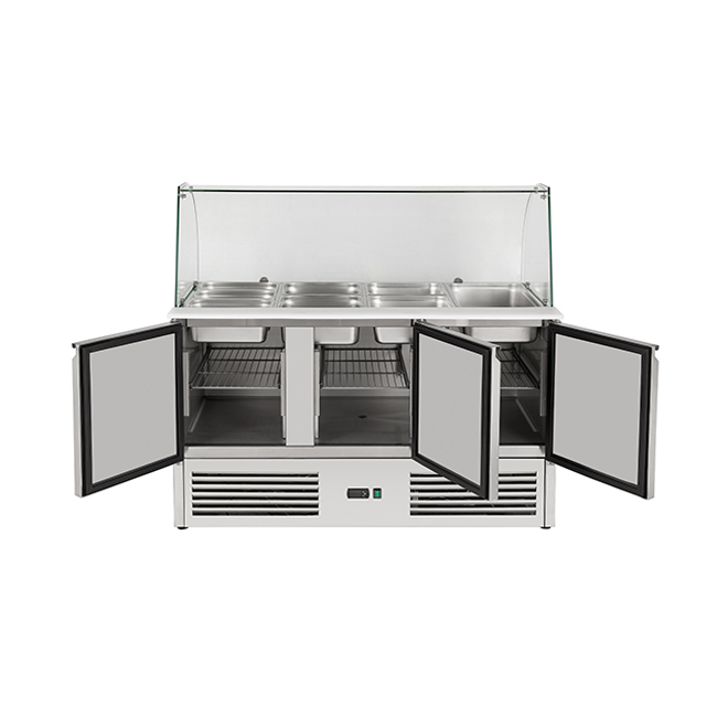 Commercial Prep Table Countertop 2 Solid Door Salad Refrigerator