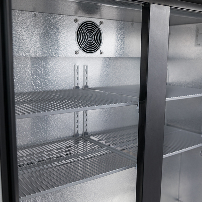 Display Backbar Fridge - 208L Capacity with Self-Closing Glass Door