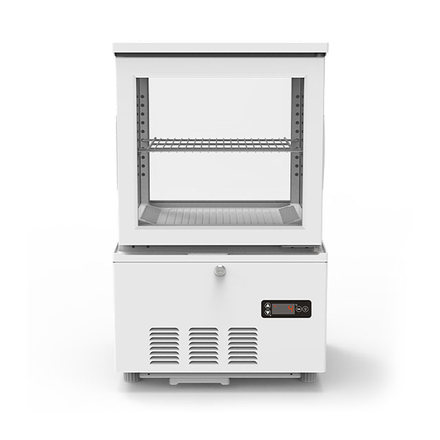 Double layer commercial display four sides glass beverage display showcase