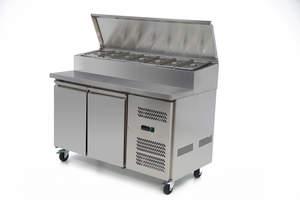 SH2000/800 Commercial Sandwich Prep Table with Refrigerator Stainless Steel