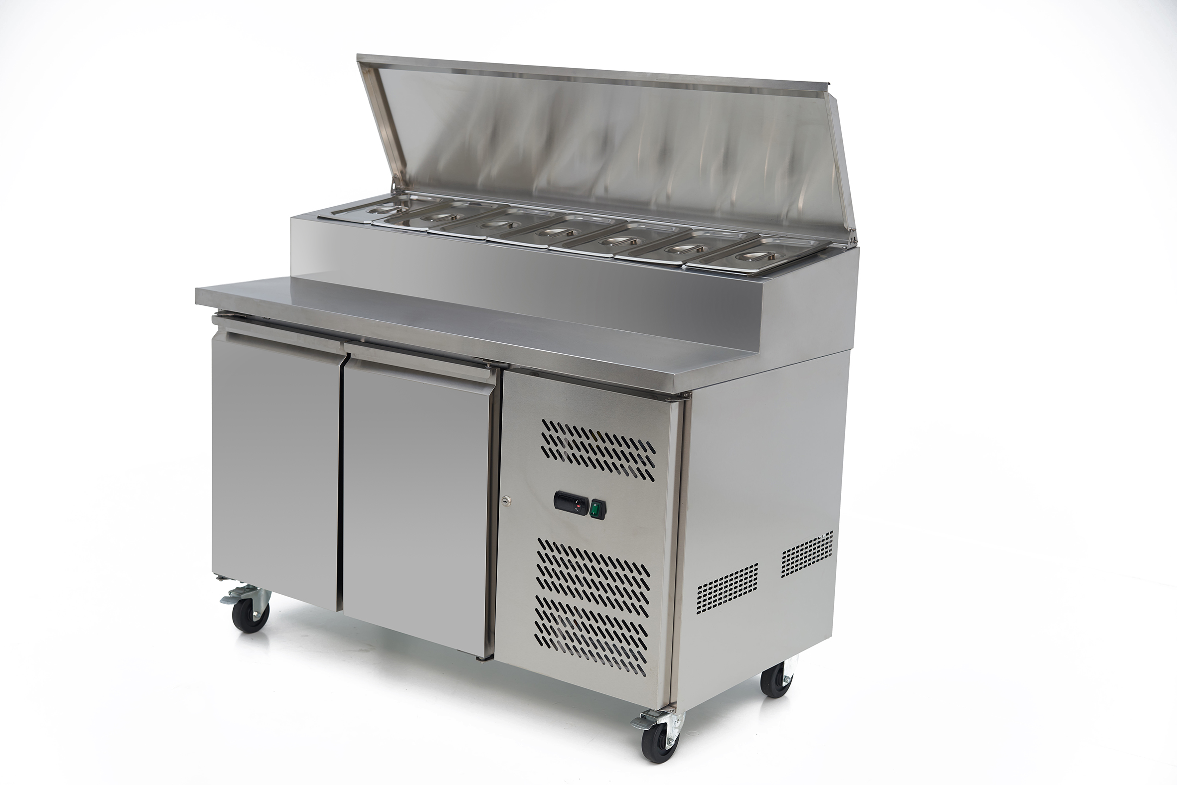 SH2000/800 Commercial Sandwich Prep Table with Refrigerator Stainless Steel