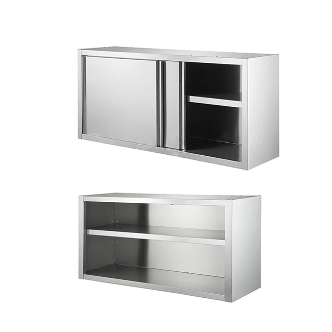 Mounted type ss sliding door wall cabinet for commercial kitchen