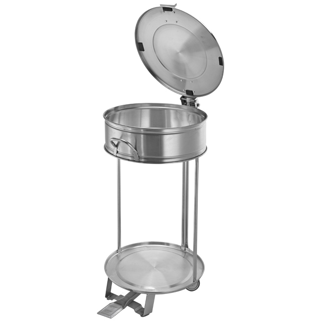 Round Stainless Steel Carbage Bin Curved Corner-fit