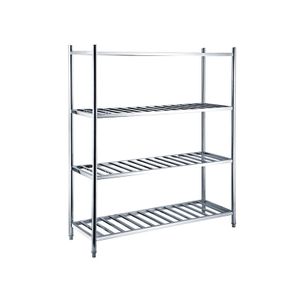 4 Tiers Stainless Steel Plate Perforated Storage Rack 