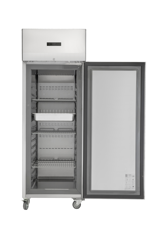 European 550L Upright Cabinet with Integrated Stamped Liner