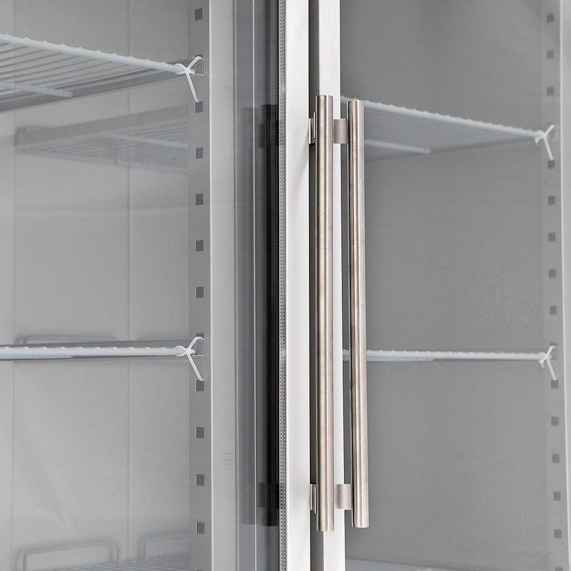 Double Glass Door Upright Freezer with CE Certificate
