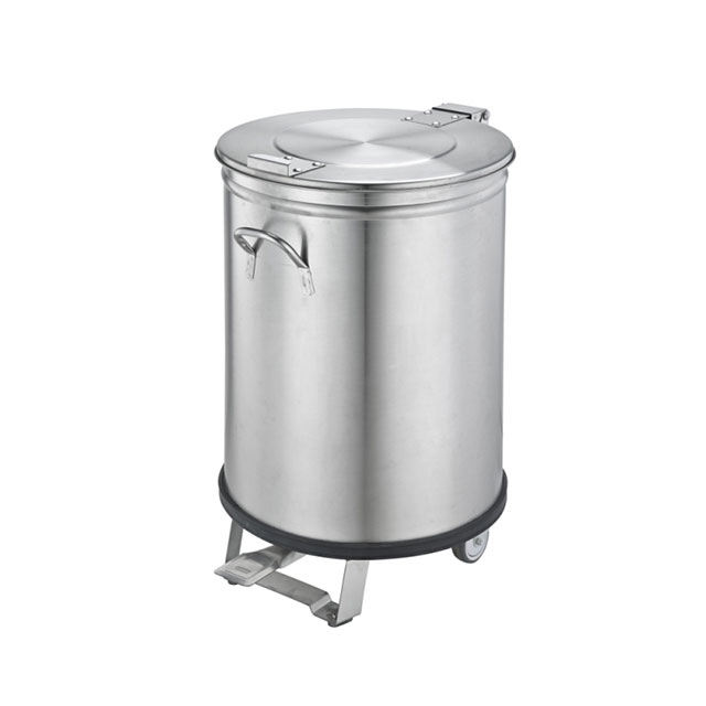 cylinder stainless steel garbage bin