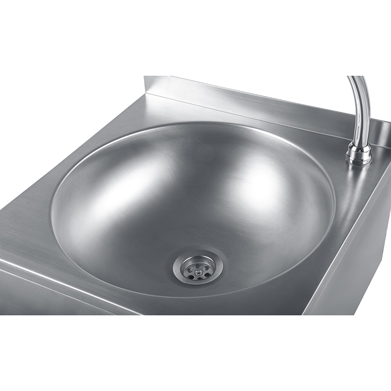 Commercial Push Down Stainless Steel Washbasin with Faucet