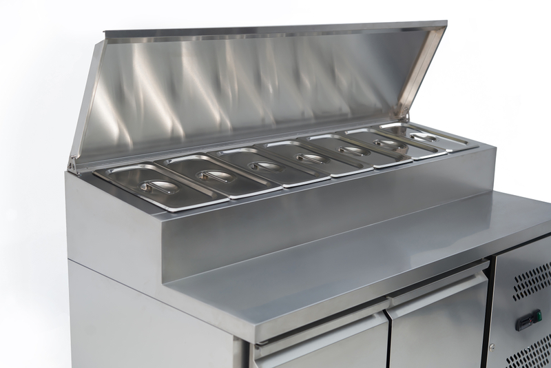 SH2000/800 Commercial Sandwich Prep Table with Refrigerator Stainless Steel