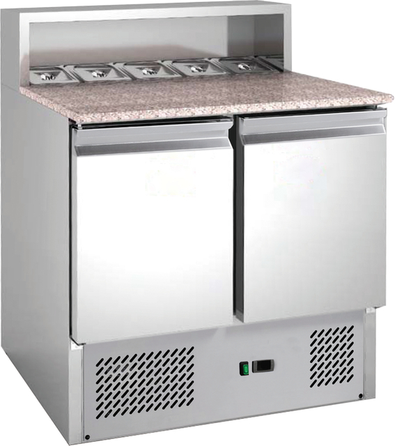 Commercial Saladette with solid door and granite counter top