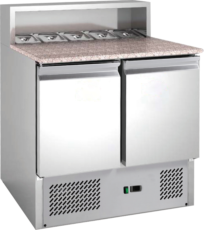 Commercial Saladette with solid door and granite counter top