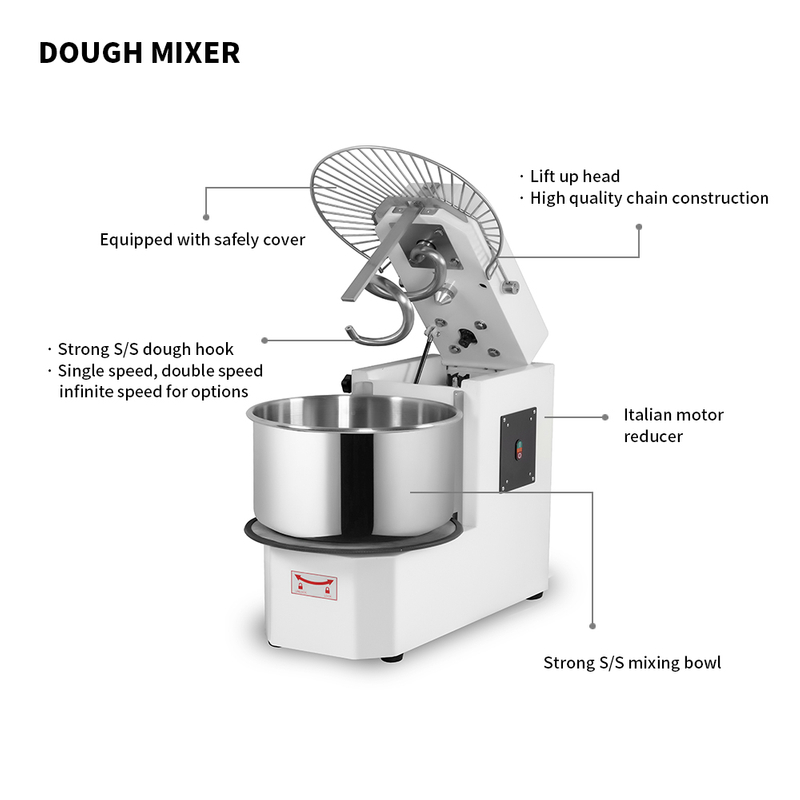 Commercial Use High Quality Stainless Steel Dough Mixer with Lift Up Head