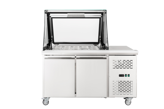 New Design Refrigerated Preparation Table Reserve a place for the cash register.