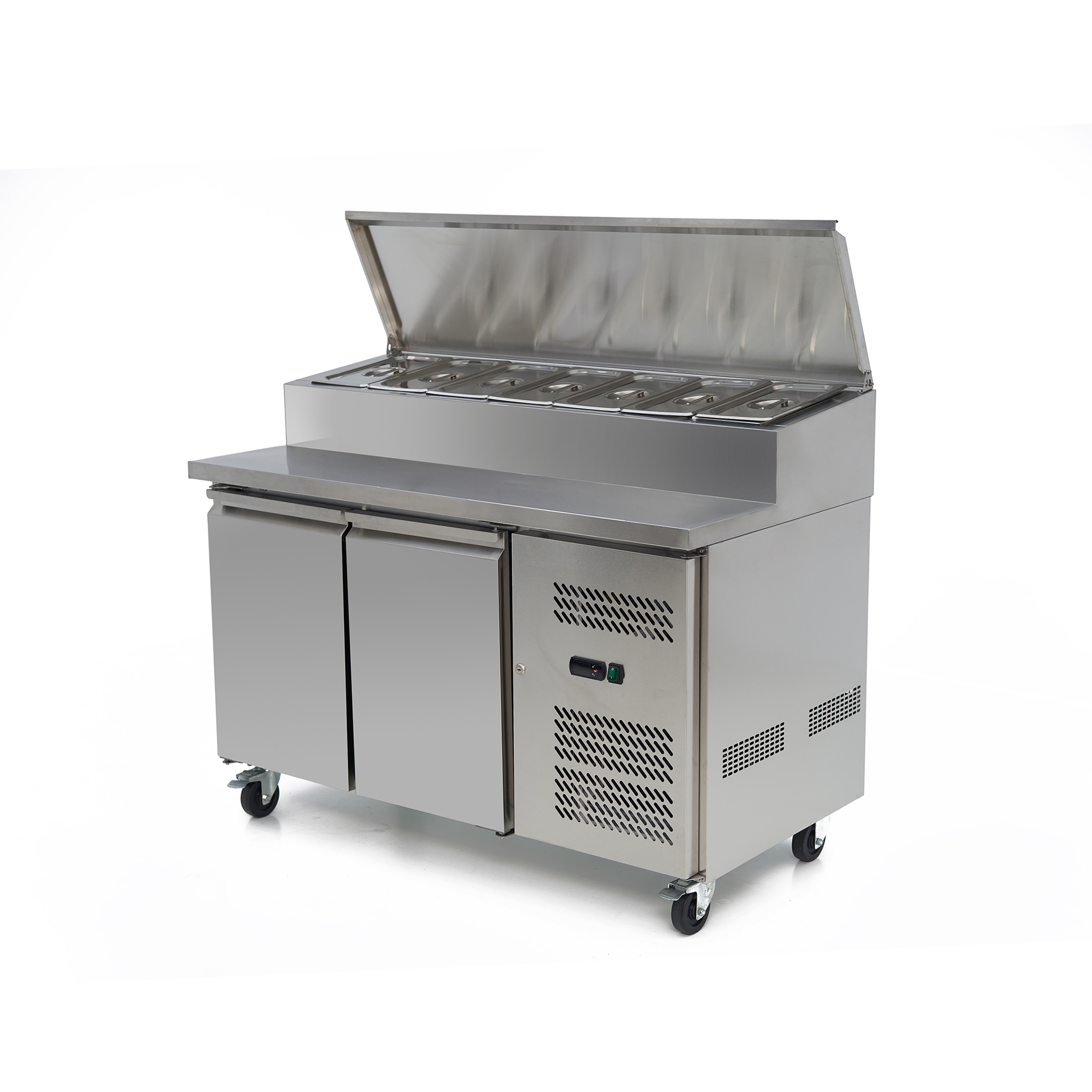 SH2000/800 Commercial Sandwich Prep Table with Refrigerator Stainless Steel