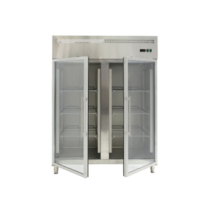 Double Glass Door Upright Freezer with CE Certificate
