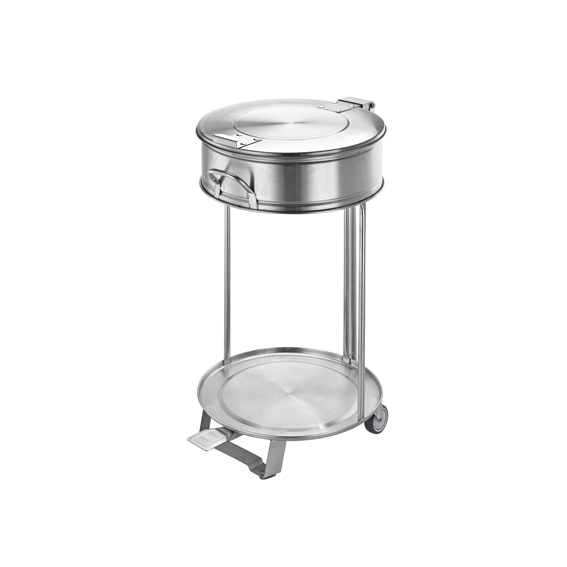 Stainless Steel Commercial Pedal Bin with Stand and Wheels