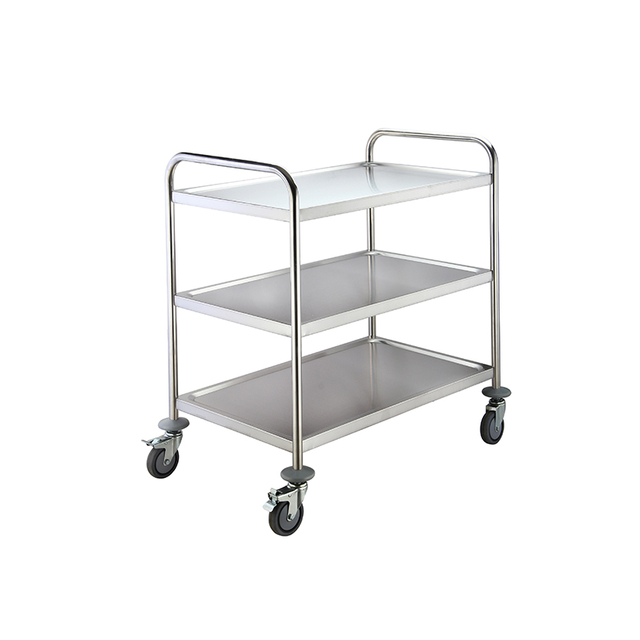 European Style 3 Tiers Dinning Cart with Wheels for Restaurant
