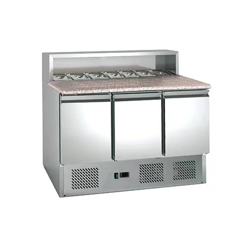 Commercial Saladette with solid door and granite counter top