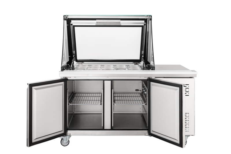 New Design Refrigerated Preparation Table Reserve a place for the cash register.