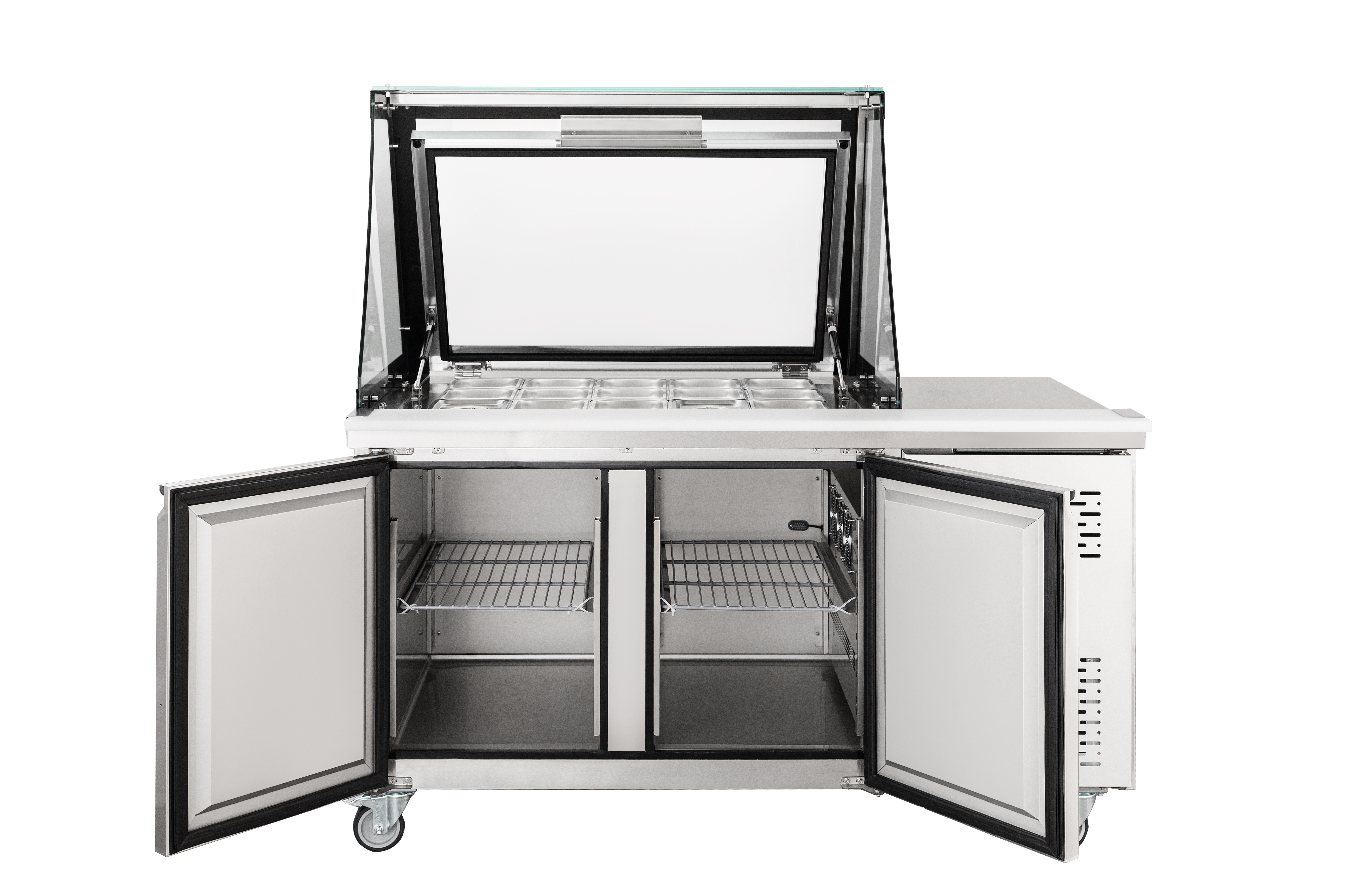 New Design Refrigerated Preparation Table Reserve a place for the cash register.