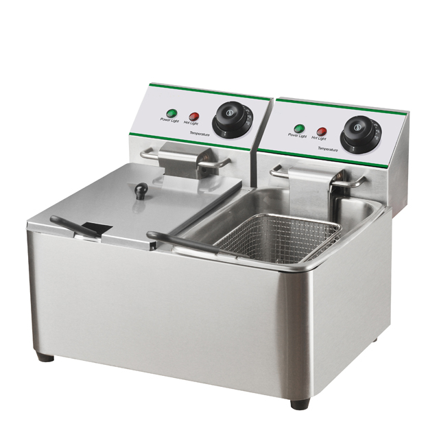 Commercial 4L Dual Basket Stainless Steel Deep Fryer